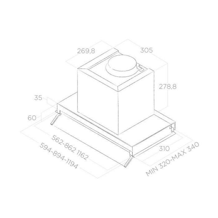 Elica Boxin HE Integrated Hood - St/Steel & White Glass - Unbeatable Bathrooms