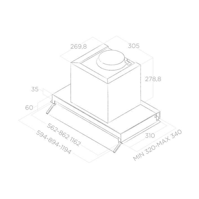 Elica Boxin Lux Integrated Hood - St/Steel & White Glass - Unbeatable Bathrooms