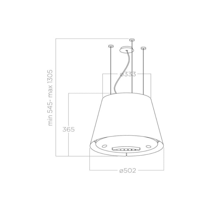 Elica Easy UX 51cm Suspended Hood - Unbeatable Bathrooms