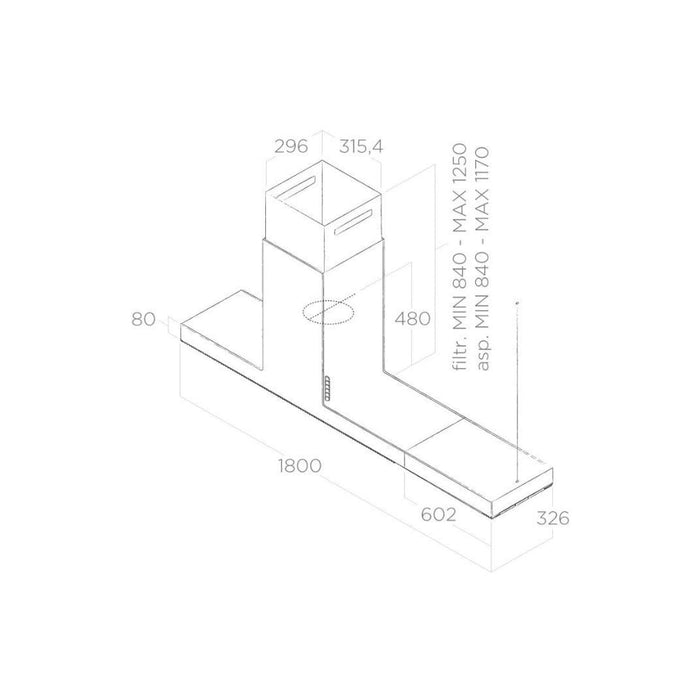 Elica Haiku 120cm Island Hood - Unbeatable Bathrooms