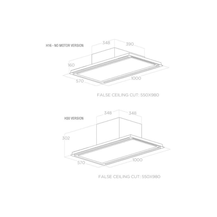 Elica HiLight 100cm Ceiling Hood - Unbeatable Bathrooms