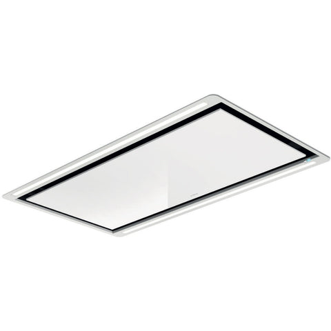 Elica HiLight Glass H16 100cm Ceiling Hood - White Glass - Unbeatable Bathrooms