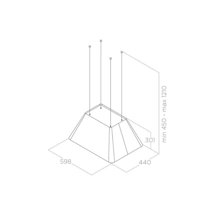 Elica Ikona 60cm Suspended Hood - Unbeatable Bathrooms