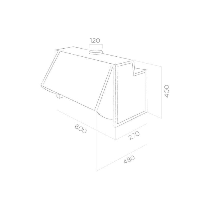 Elica Integrata 60cm Canopy Hood - Grey - Unbeatable Bathrooms