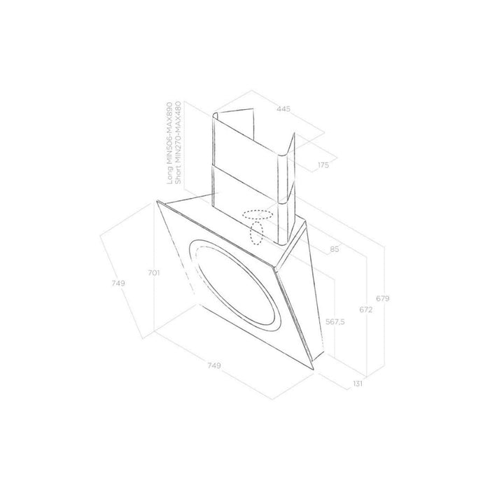 Elica IO Air 75cm Angled Glass Chimney Hood - Unbeatable Bathrooms