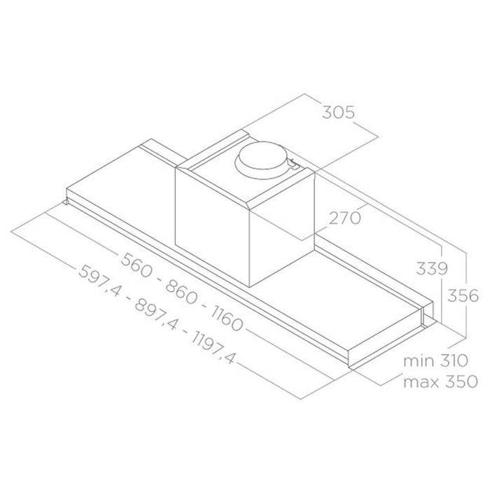 Elica Lever Telescopic Hood - St/Steel - Unbeatable Bathrooms