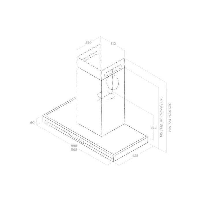 Elica Meteorite Chimney Hood - St/Steel - Unbeatable Bathrooms