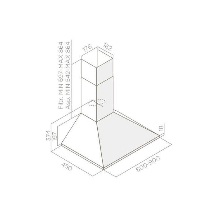 Elica Missy Chimney Hood - St/Steel - Unbeatable Bathrooms
