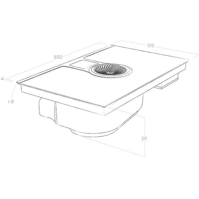 Elica NikolaTesla One 85cm Induction Hob - Black - Unbeatable Bathrooms