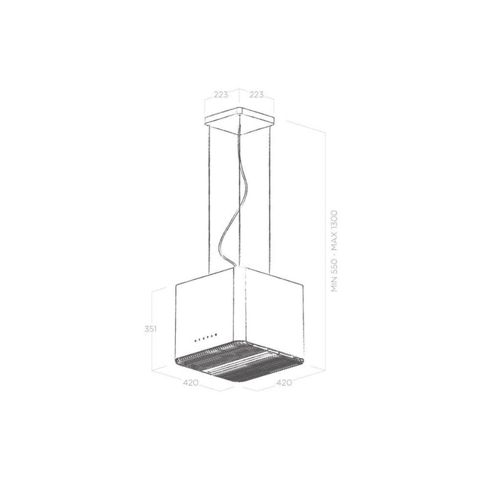 Elica Pix 42cm Suspended Hood - Unbeatable Bathrooms