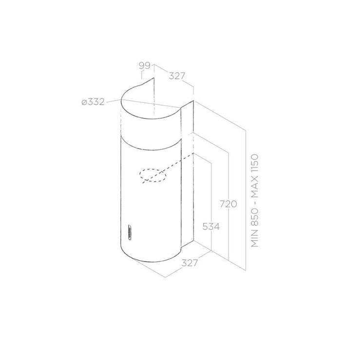Elica Stone 33cm Round Chimney Hood - Unbeatable Bathrooms