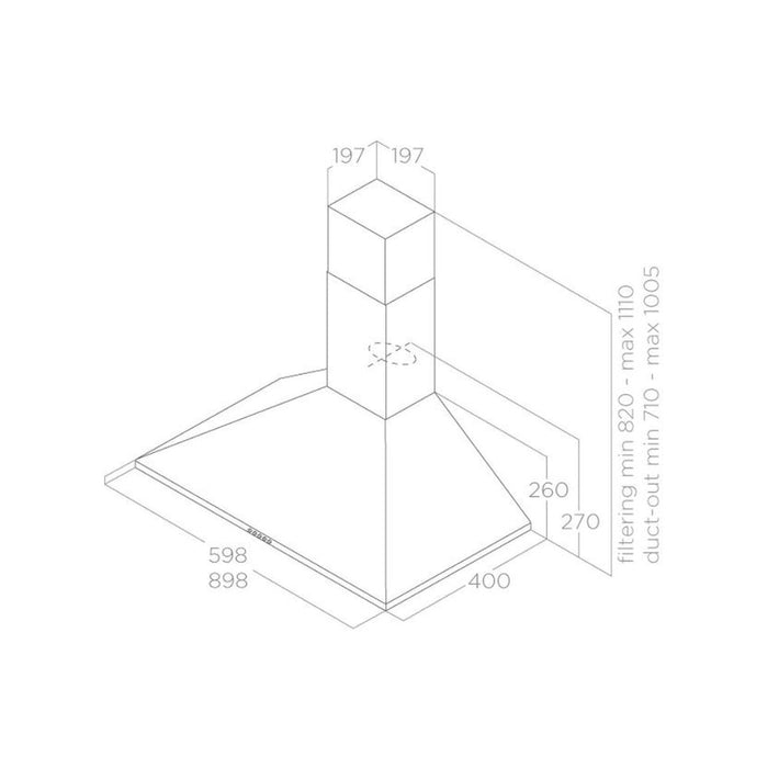Elica Tamaya 2.0 Chimney Hood - St/Steel - Unbeatable Bathrooms