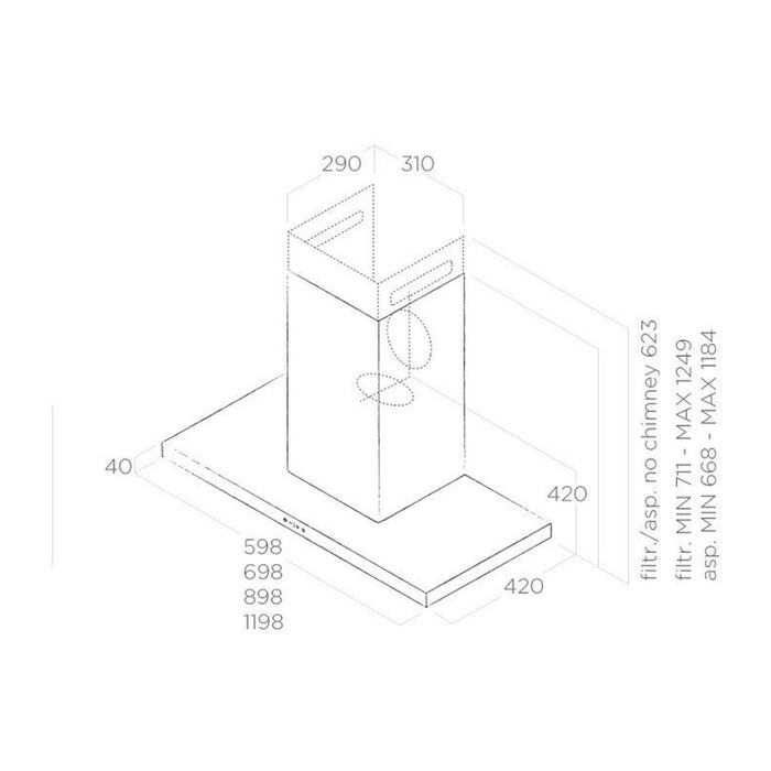 Elica Thin Slimline Chimney Hood - St/Steel - Unbeatable Bathrooms