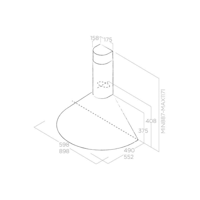 Elica Tonda Chimney Hood - St/Steel - Unbeatable Bathrooms