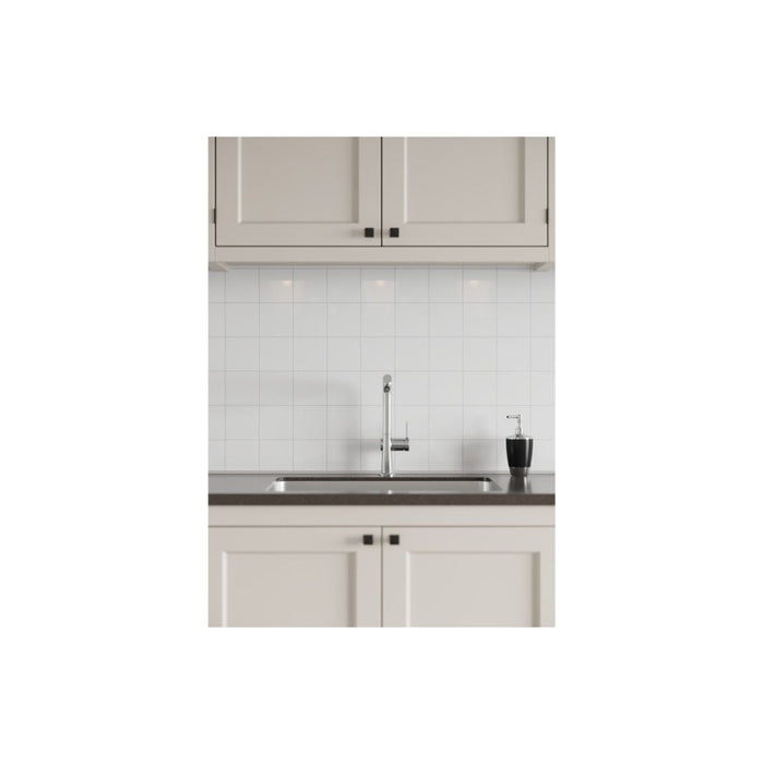 Fibo 10x10cm Square Tile Splashback - Denver White (Pk/2) - Unbeatable Bathrooms