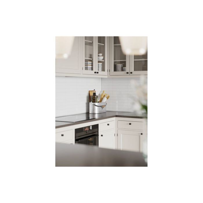 Fibo 30x5cm Rectangular Tile Splashback - Denver White (Pk/2) - Unbeatable Bathrooms