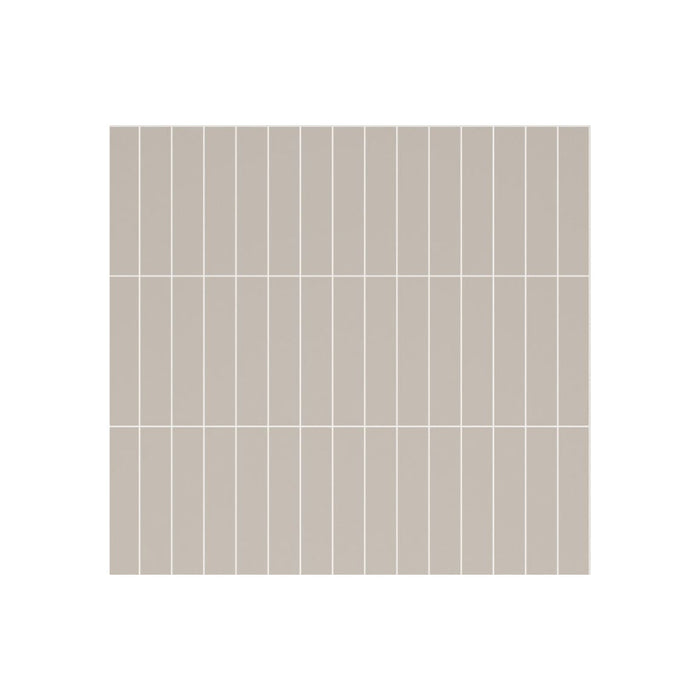 Fibo 4x20cm Vertical Tile Splashback - Warm Grey (Pk/2) - Unbeatable Bathrooms