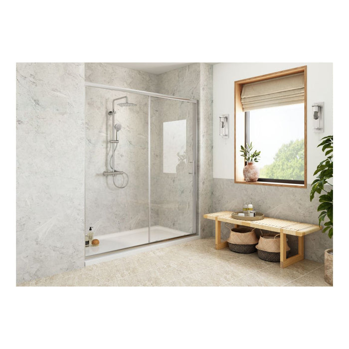 Fibo Marble - White Marble (Plain Marble) Enclosure & Shower Pack - Unbeatable Bathrooms