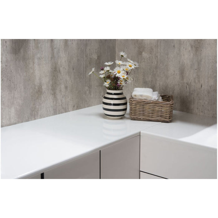 Fibo Plain Panel Splashback - Cracked Cement (Pk/2) - Unbeatable Bathrooms