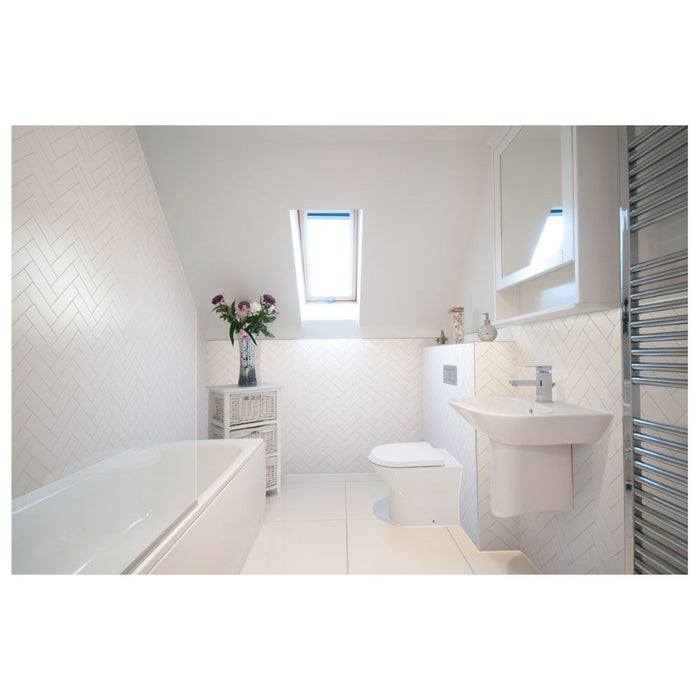 Fibo Urban - White Silk (Herringbone) - Unbeatable Bathrooms