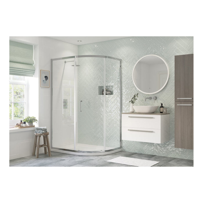 Flex 1 Door Offset Quadrant - Chrome - Unbeatable Bathrooms