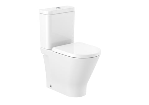 Roca The Gap Round Comfort Height Back To Wall Close Coupled Toilet, Cistern & Soft Close Seat - Unbeatable Bathrooms