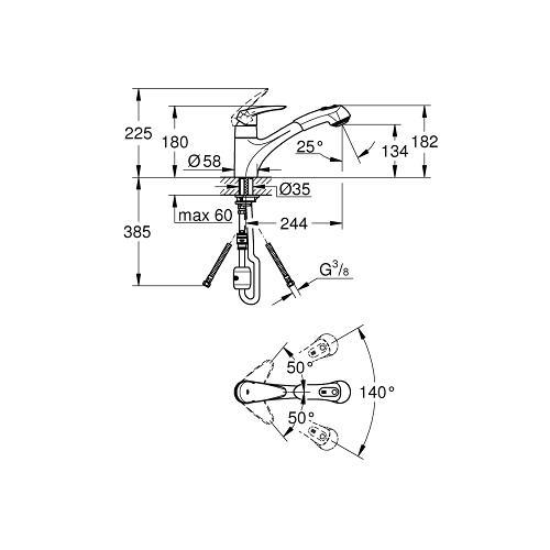 Grohe Eurodisc 1/2 Inch Single Lever Chrome Sink Mixer - Unbeatable Bathrooms
