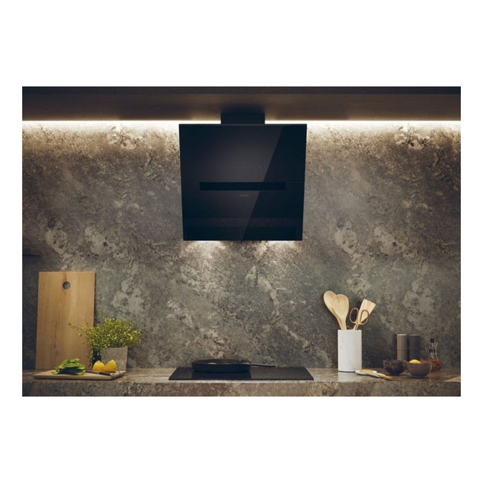 Haier HADG6CBS4BWIFI 60cm Chimney Hood - Black Glass - Unbeatable Bathrooms