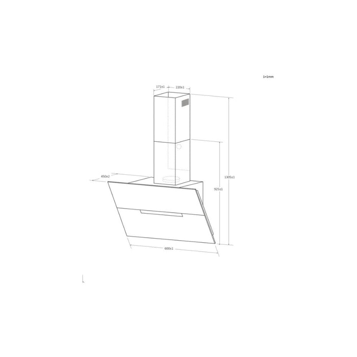 Haier HADG6CBS4BWIFI 60cm Chimney Hood - Black Glass - Unbeatable Bathrooms