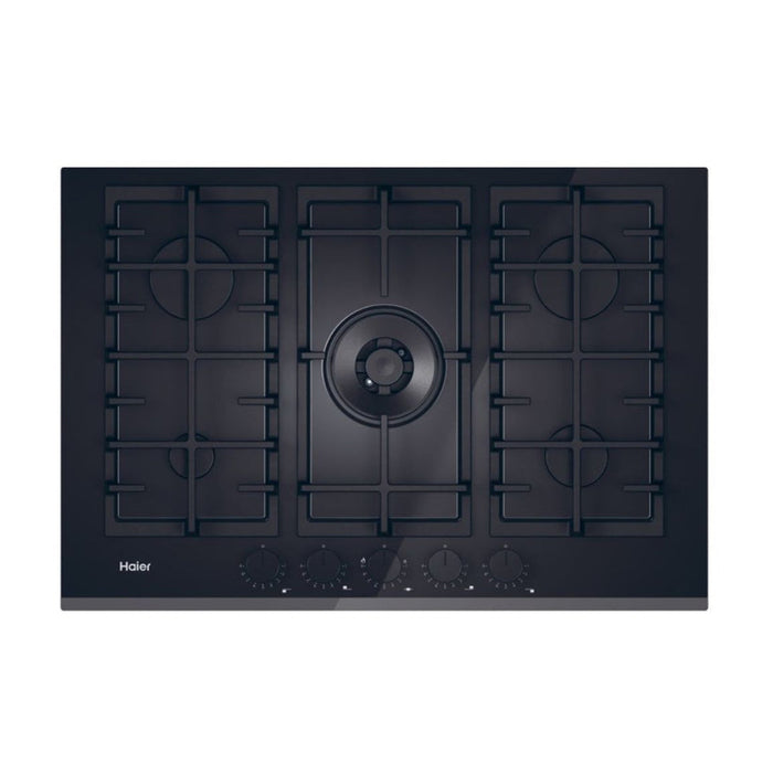 Haier HAVG75TBBP 75cm Gas on Glass Hob - Black - Unbeatable Bathrooms