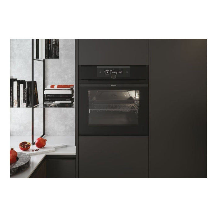Haier I-Turn Series 2 HWO60SM2F3BH Single Electric Oven - Black - Unbeatable Bathrooms