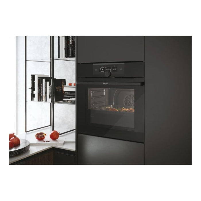 Haier I-Turn Series 2 HWO60SM2F3BH Single Electric Oven - Black - Unbeatable Bathrooms