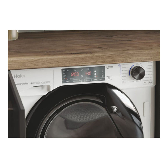 Haier Series 4 HWQ90B416FWB-UK B/I 9kg 1600rpm Washing Machine - Unbeatable Bathrooms