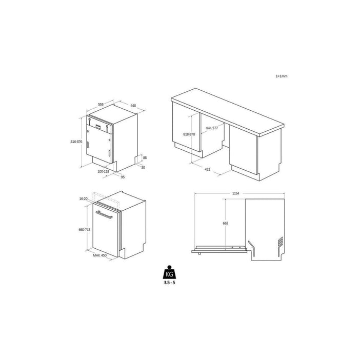 Haier XI1C3TB2FB-80 F/I 11 Place Slim Dishwasher - Unbeatable Bathrooms