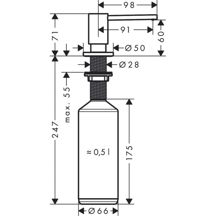 Hansgrohe A41 Soap Dispenser - Unbeatable Bathrooms