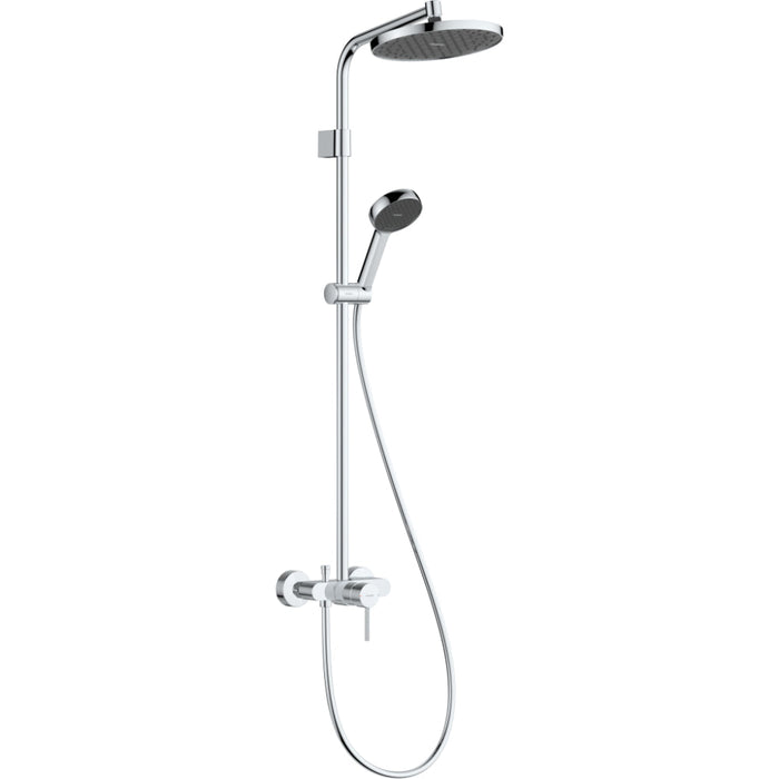 Hansgrohe Activera S Showerpipe 240 1Jet Ecosmart with Single Lever Mixer Varia - Chrome - Unbeatable Bathrooms