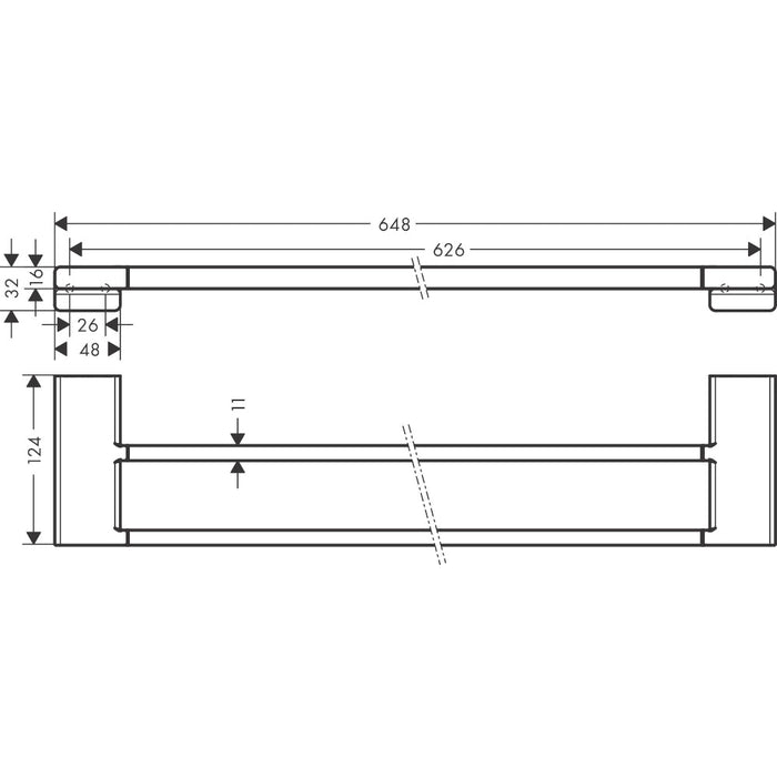 Hansgrohe Addstoris Q Double Bath Towel Rail - Unbeatable Bathrooms