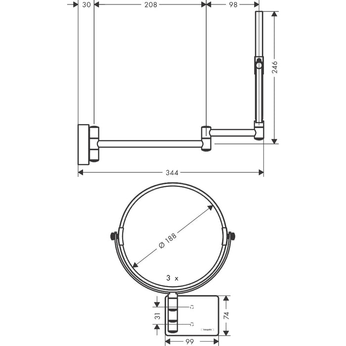 Hansgrohe Addstoris Shaving Mirror - Unbeatable Bathrooms