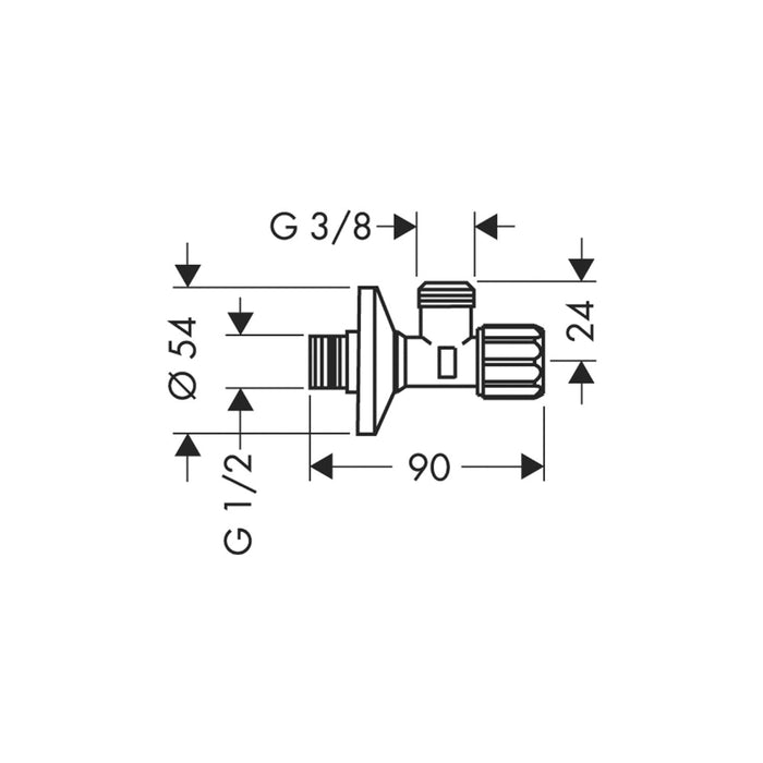 Hansgrohe Angle Valve with Micro Filter &frac38; Inches - Chrome - Unbeatable Bathrooms