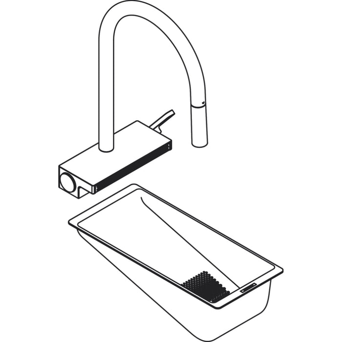 Hansgrohe Aquno Select M81 Single Lever Kitchen Mixer 170, Pull-Out Spray, 3 Spray Modes - Unbeatable Bathrooms