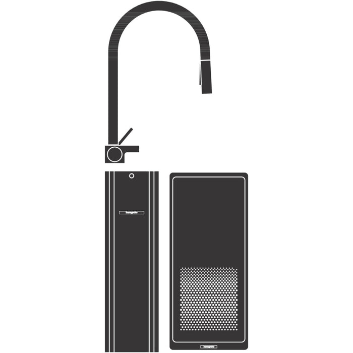 Hansgrohe Aquno Select M81 Single Lever Kitchen Mixer 170 with Pull-Out Spray and Sbox, 3 Spray Modes - Unbeatable Bathrooms