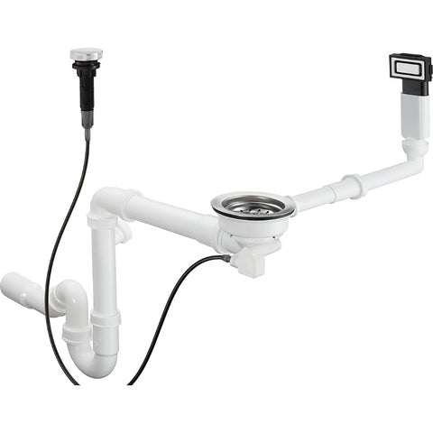 Hansgrohe Automatic Waste and Overflow Set For Single Bowl - Stainless Steel - Unbeatable Bathrooms