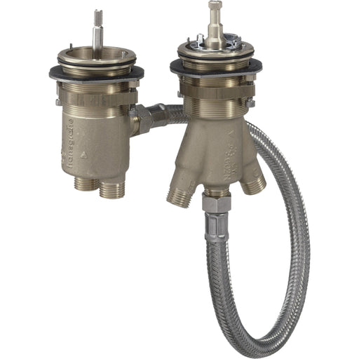 Hansgrohe Basic Set For 2-Hole Rim-Mounted Thermostatic Bath Mixer - Unbeatable Bathrooms