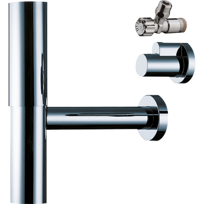 Hansgrohe Bottle Trap Flowstar with Angle Valves - Chrome - Unbeatable Bathrooms