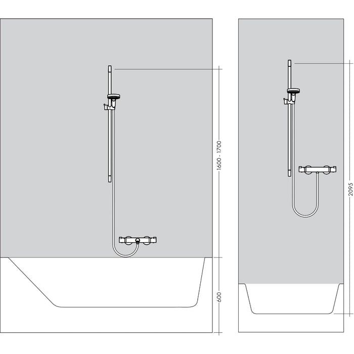 Hansgrohe Croma Select E Shower Set Multi Ecosmart with Shower Rail 90 cm - White/Chrome - Unbeatable Bathrooms
