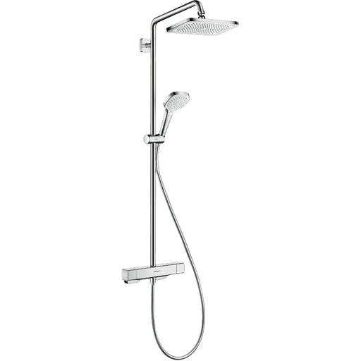 Hansgrohe Croma E Showerpipe 280 1Jet with Thermostat - Chrome - Unbeatable Bathrooms