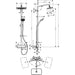 Hansgrohe Croma E Showerpipe 280 1Jet Ecosmart 9 L/Min with Thermostat - Chrome - Unbeatable Bathrooms