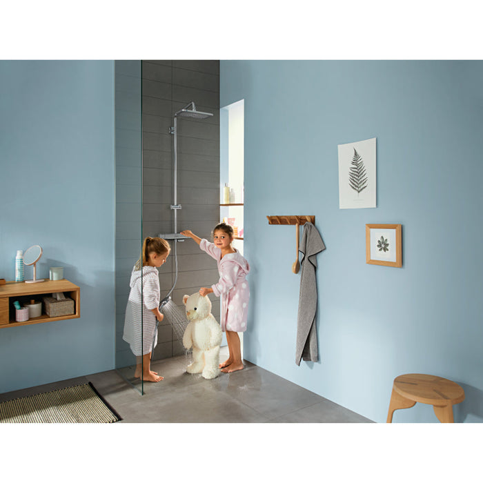 Hansgrohe Croma E Showerpipe 280 1Jet with Thermostat - Chrome - Unbeatable Bathrooms