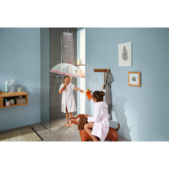 Hansgrohe Croma E Showerpipe 280 1Jet with Thermostat - Chrome - Unbeatable Bathrooms