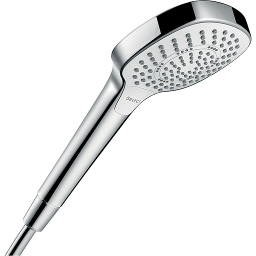 Hansgrohe Croma Select E Hand Shower 110 Multi Ecosmart - White/Chrome - Unbeatable Bathrooms